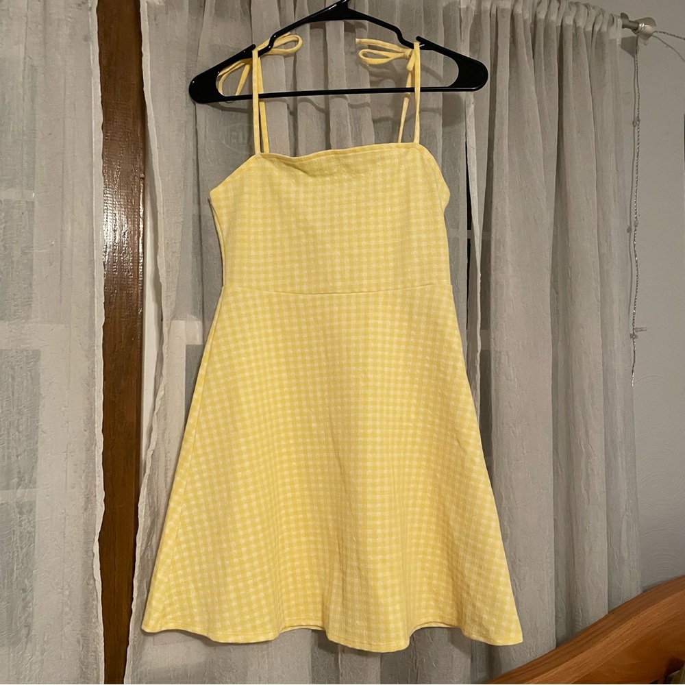 H&M Yellow Checkered Dress